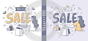 Sale Concept in Two Color Themes