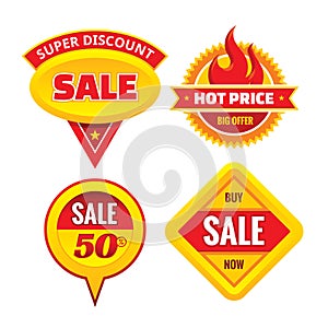 Sale - creative vector badges set. Special discount vector badges collection. Super offer concept stickers.