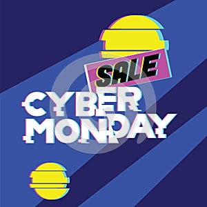 Sale cyber monday concet. Advertising, online shopping, sale and discount in web shop and internet store.