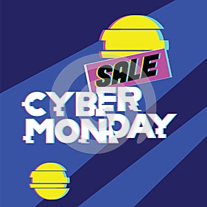 Sale cyber monday concet. Advertising, online shopping, sale and discount in web shop and internet store. Cyber monday