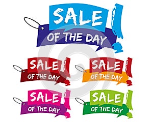 Sale of the day banner labels.