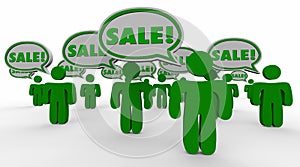 Sale Deal New Customers Speech Bubbles Green People