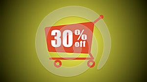 Sale discount 30 percent off with shopping cart