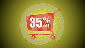 Sale discount 35 percent off with shopping cart