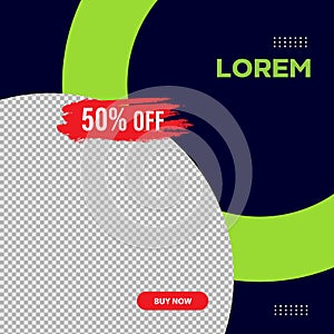 Sale discount banner template, shopping ecommerce promotion