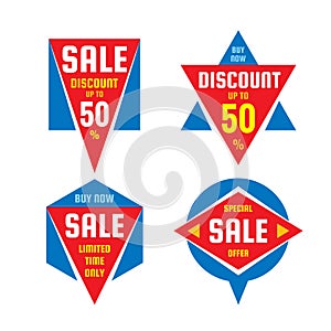 Sale discount - concept banner set. Abstract sign. Creative layouts. Graphic design elements photo