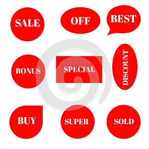 Sale, discount, percentage stickers colorful circle and white letters icon 3d background brand and productions advertising