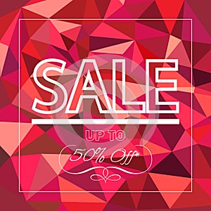 Sale discount red triangle banner