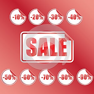 Sale and Discount stickers and labels set. Vector price tags illustration for business.