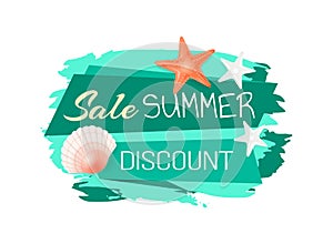 Sale Discount Summer Banner Vector Illustration