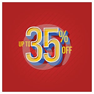 Sale Discount up to 35% off Set Vector Template Design Illustration