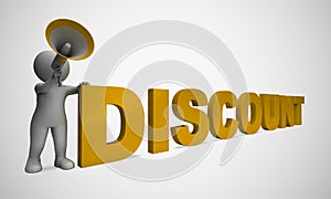 Sale discounts concept icon means markdown price - 3d illustration