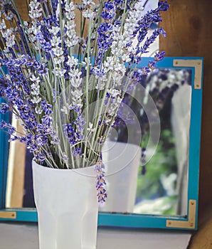 Sale display of lavender bouquet