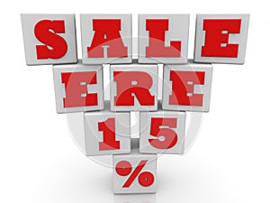 Sale ere 15% on white toy blocks