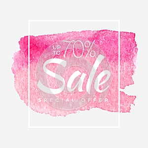 Sale final up to 70 off sign over art brush acrylic stroke paint abstract texture background poster vector illustration