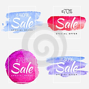 Sale final up to 70 off sign over art brush acrylic stroke paint abstract texture background poster vector illustration