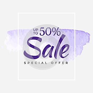 Sale final up to 50 off sign over art brush acrylic stroke paint abstract texture background poster vector illustration
