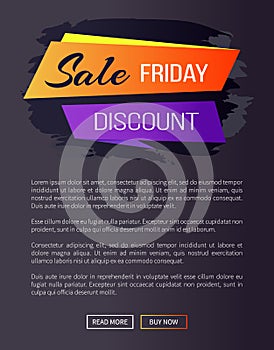 Sale Friday Discount Web Page Vector Illustration