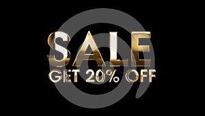 SALE get 20% off - text animation
