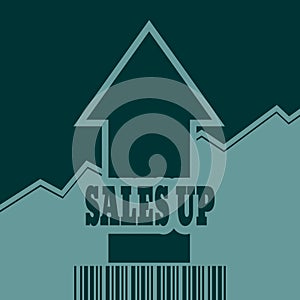 Sale grow up arrow and bar code