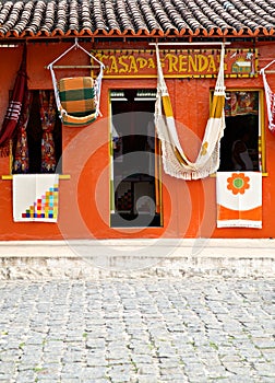 Sale of hammocks, Porto Seguro, Bahia, Brazil, South America photo
