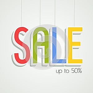 Sale hanging tag, sticker and label.