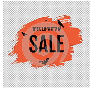 Sale Happy Halloween Poster With Blob Transparent background