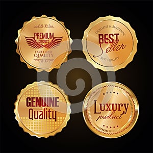 Sale and high quality retro labels and badges golden collection