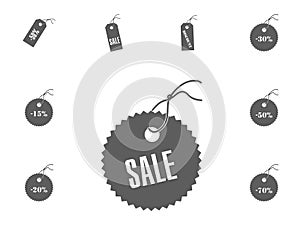 Sale icon. Sale and discount vector illustration icons set.