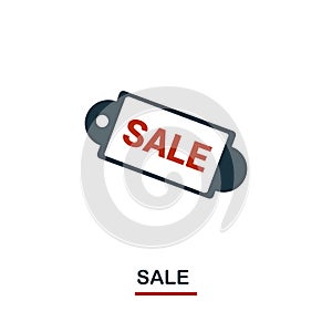 Sale icon in two colors. Creative black and red design from e-commerce icons collection. Pixel perfect simple sale icon for web