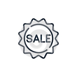 sale icon vector from sales concept. Thin line illustration of sale editable stroke. sale linear sign for use on web and mobile