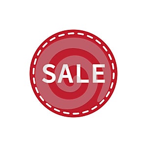 Sale Label. Sale tag. Discount red banner icon, offer. Shopping Tag. Sale icon isolated on white background, vector illustration.