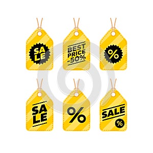 Sale label tab discount icon set