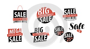 Sale logo or label. Shopping, closeout, discount, cheap price icon. Vector illustration