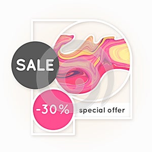 Sale. Marbling. Marble texture. Discount. Vector abstract colorful background. Paint splash. Colorful fluid. Shopping