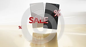 Sale mobile phone 3d-illustration