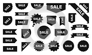 Sale and New Label collection set. Sale tags. Discount red ribbons, banners and icons. Shopping Tags. Sale icons. Red isolated on