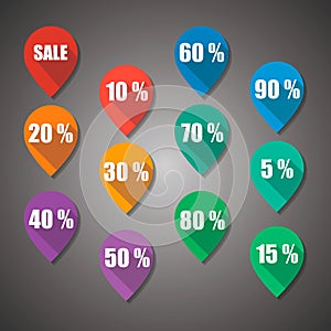 Sale and Numbers Flat Design Tag