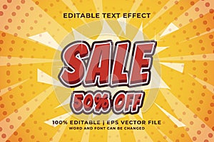 Beautiful Sale 50% off text effect, editable text style Premium Vector word and font can be changed