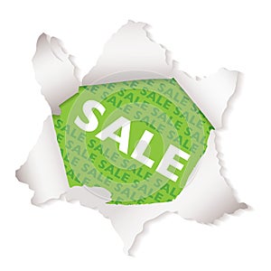 Sale paper explode green photo