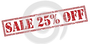 Sale 25 percent off red stamp photo