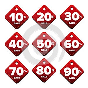 Sale percent pricetag red vector