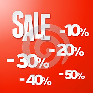 Sale percents paper set. Vector.