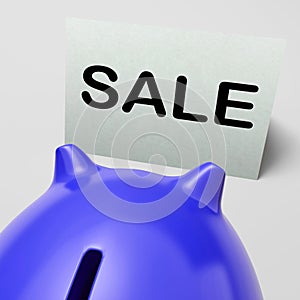 Sale Piggy Bank Means Bargain Promo Or Clearance