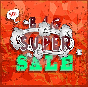 Sale poster with Boom comic strip