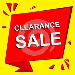Sale poster with CLEARANCE SALE text. Advertising vector banner