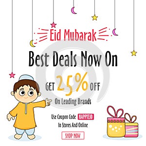 Sale Poster or Sale Banner for Eid Mubarak.