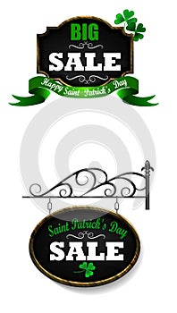 Sale poster for St. Patrick s Day. Vector