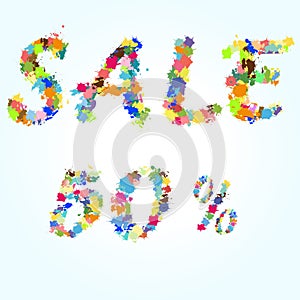 Sale poster splash illustration