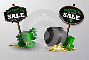 Sale poster for St. Patrick s Day. Vector